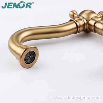 New Curved Long Rod Vintage Bronze Basin Faucet